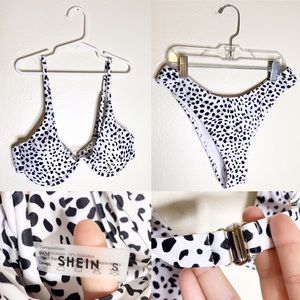 SHEIN Leopard Wired Cheekier Bikini Swimsuit  Set